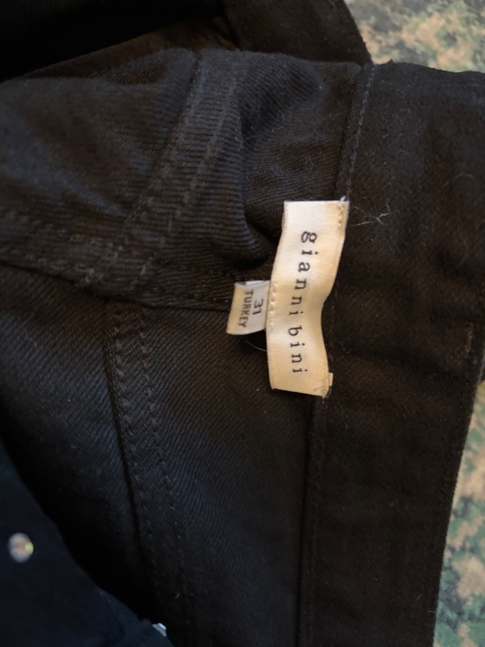 Black Rhinestone Embellished Jeans - Picture 3 of 6